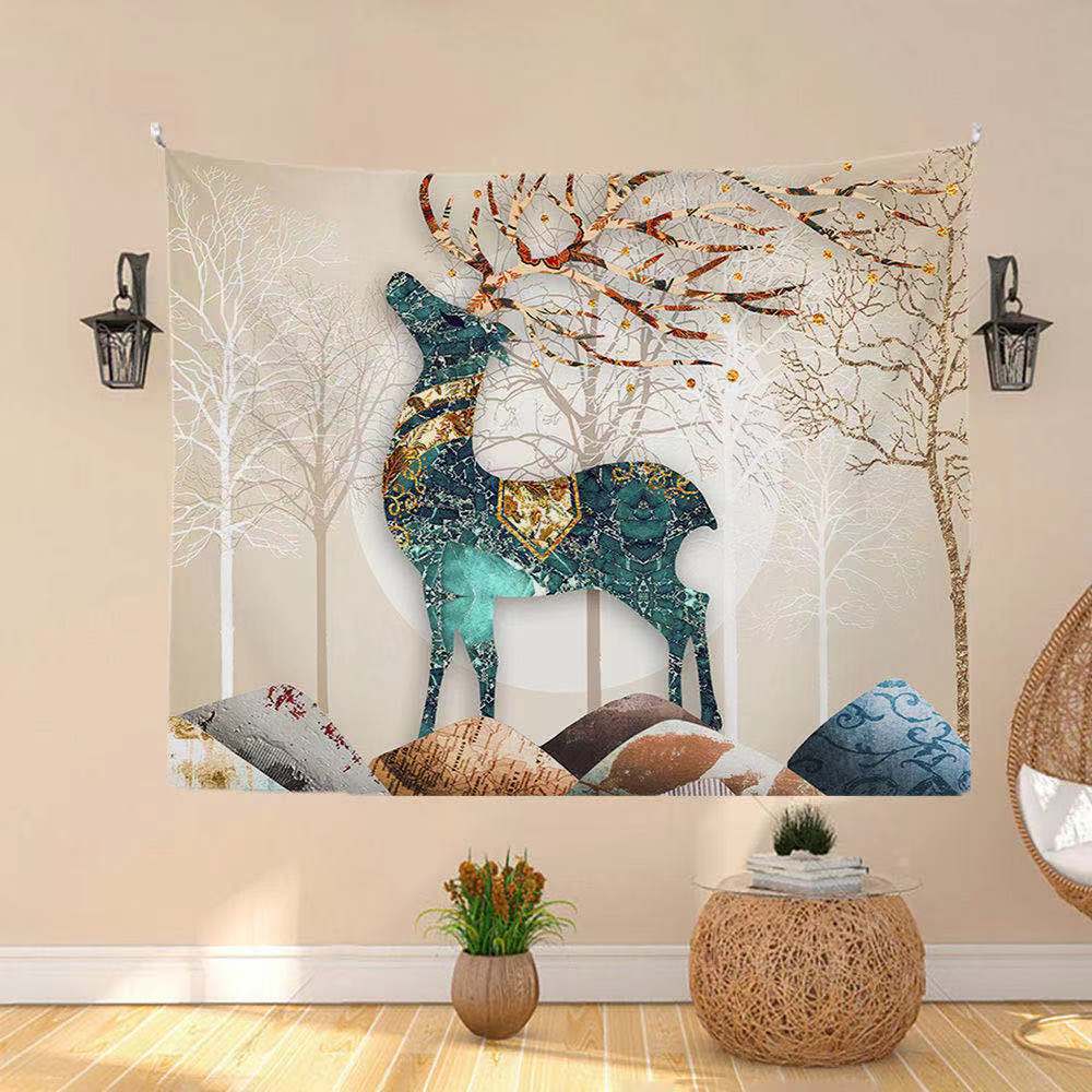 轻奢背景墙挂布in风挂毯墙面装饰网红卧室床头画布抖音网红sn2093水彩