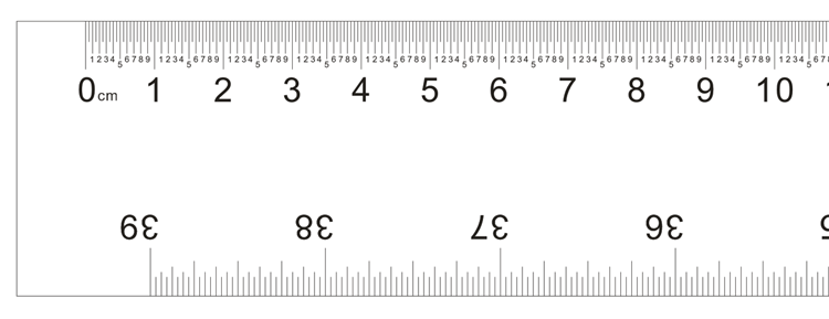 菲林尺 软尺 透明尺 此图款30cm 两边刻度 刻度为0.1mm定制 15cm-0.1m