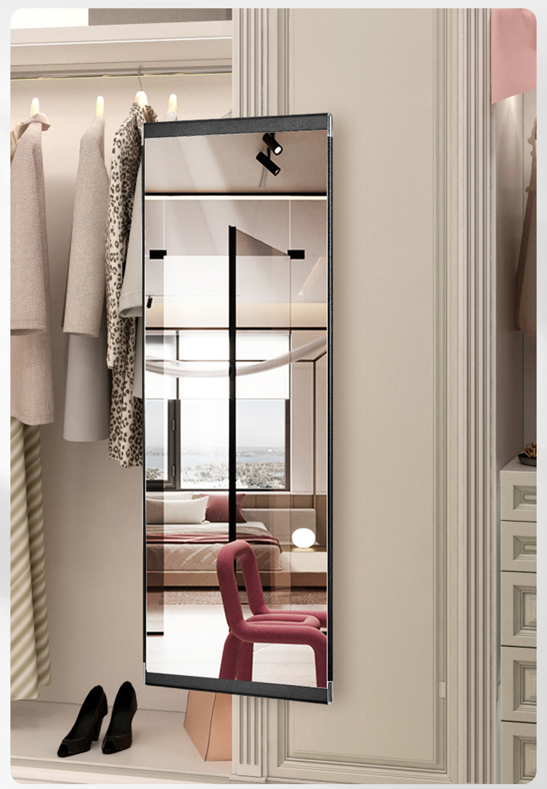 顺丰破损补寄卡贝衣柜镜子推拉穿衣镜旋转全身镜内置隐藏式试衣镜折叠
