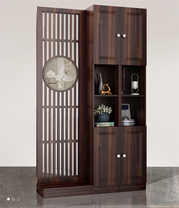 新中式木板鞋柜玄关柜客厅实木屏风隔断新中式入户玄关柜进门简约现代