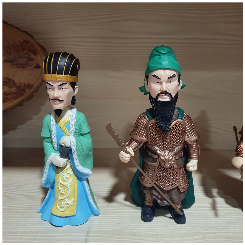 三国名将人物关羽诸葛亮赵云人偶模型摆件儿童认知玩具 三国人物整套