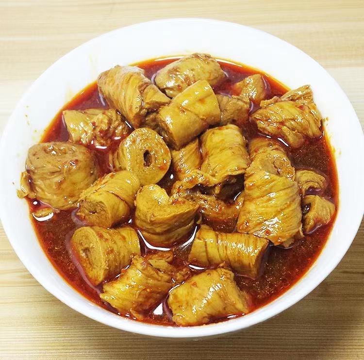 鸡汁素肠朝东河南新乡特产300克香辣下酒菜面筋素鸡素肉河南4瓶装