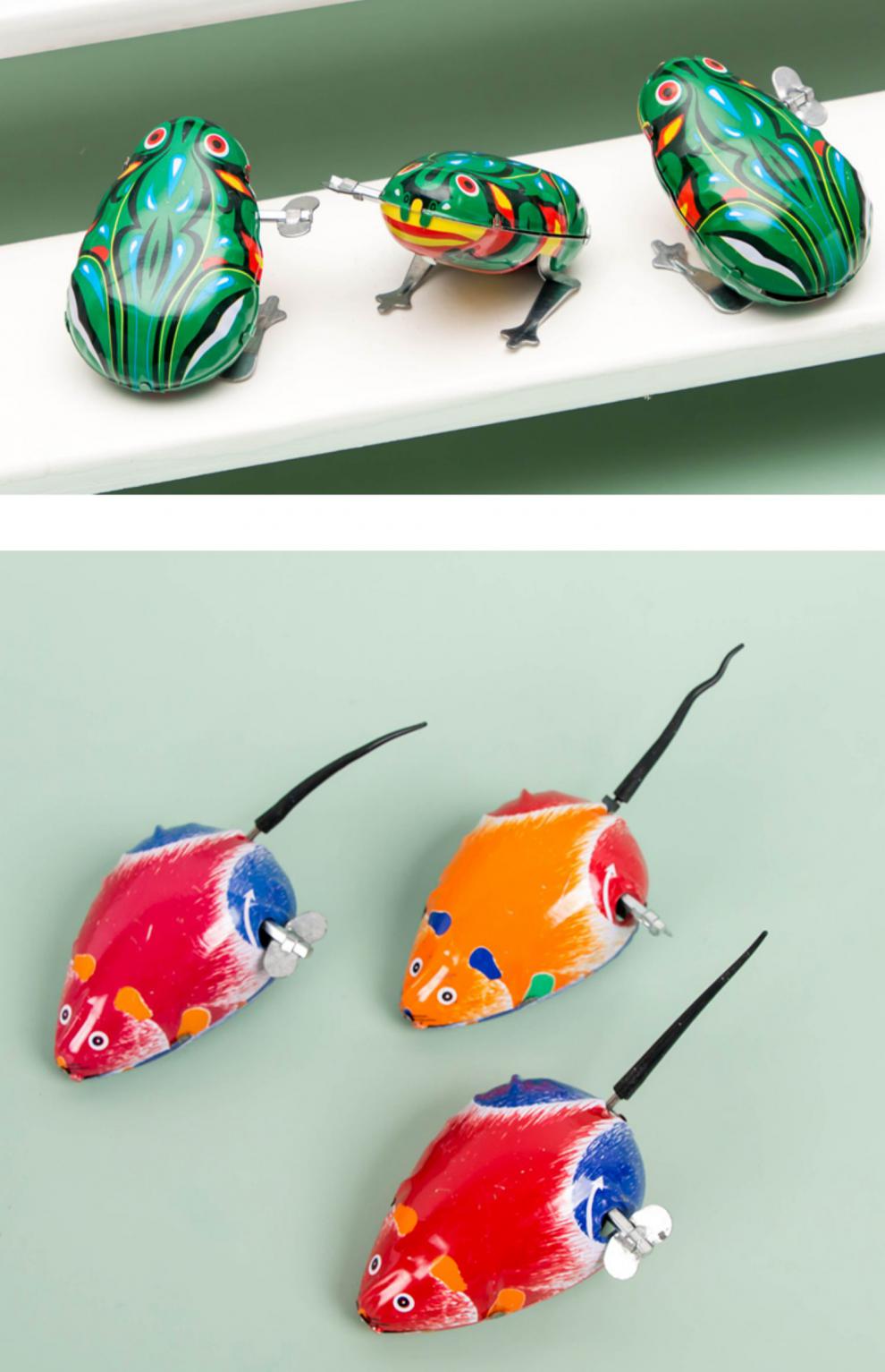 80后童年回忆90后怀旧玩具小时候老式铁皮青蛙8090年代儿时经典 两只