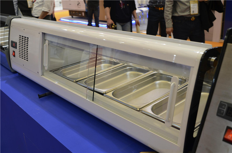 寿司柜台式商用冷藏展示柜三文鱼刺身水果保鲜单层熟食卤菜银灰色 1.