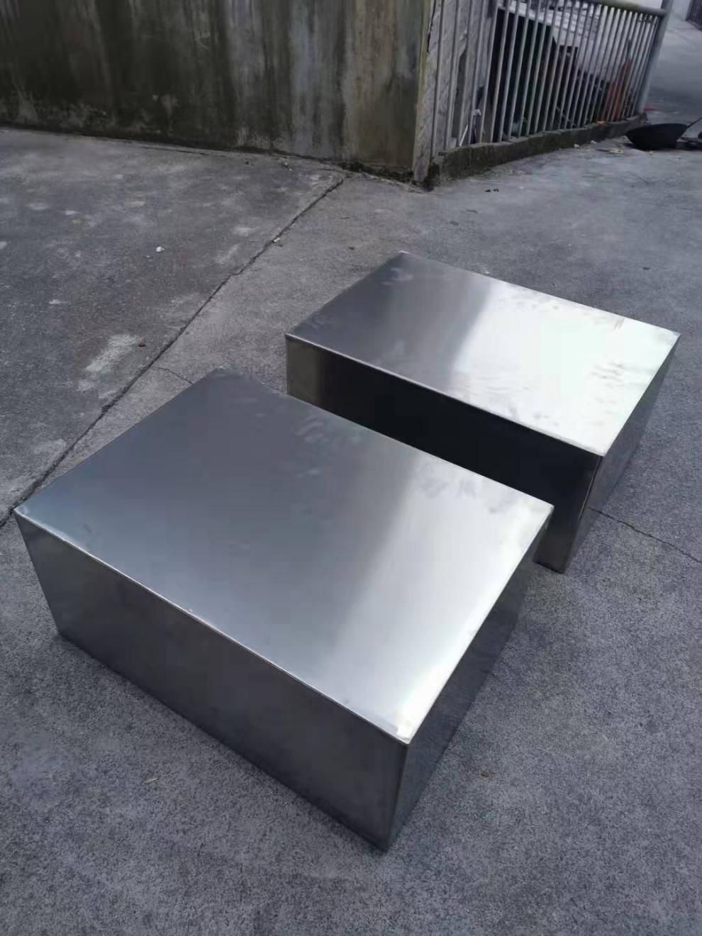 户外金属不锈钢花箱花池坛 正 长方形花槽售楼部外摆组合种植花艺