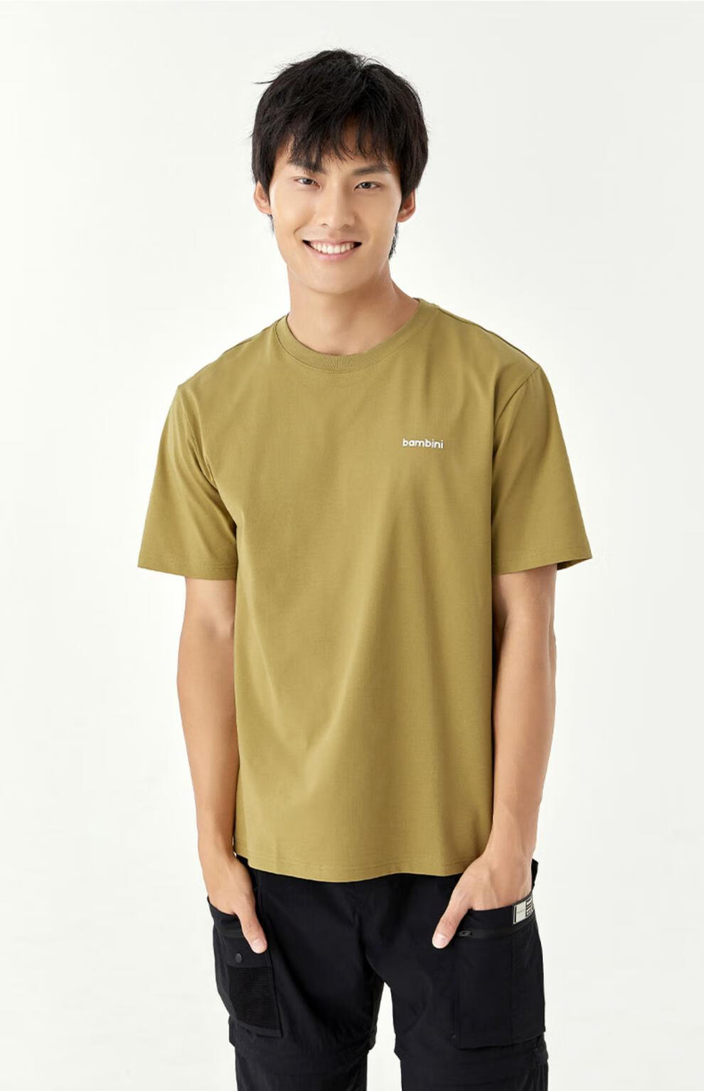 bambini户外童装男士短袖t恤2022夏装夏季新款女士韩版圆领上衣潮 斑