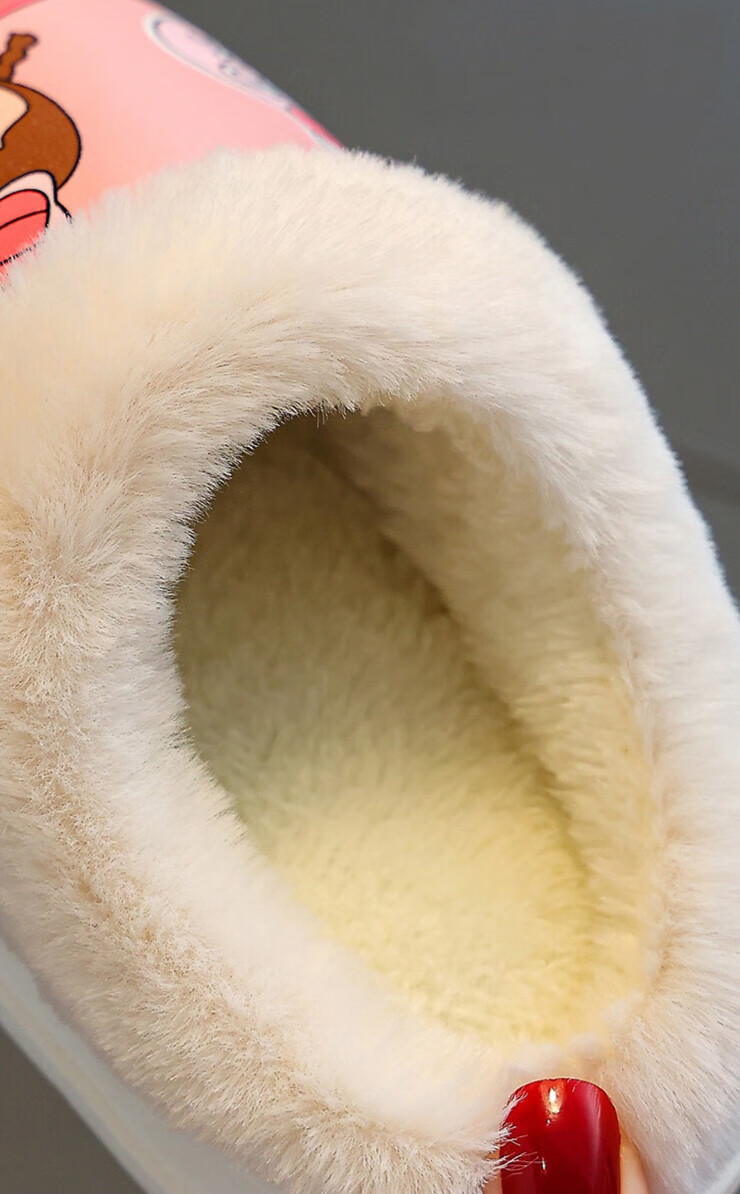 小孩子穿的儿童棉拖鞋冬季女童皮面防水室内居家毛拖鞋中小童子棉拖