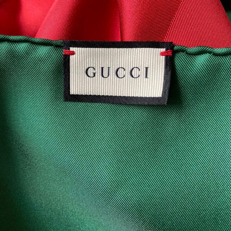 买手代购gucci古琦红绿大logo围巾时尚百搭披肩奢品礼物拼色9090cm