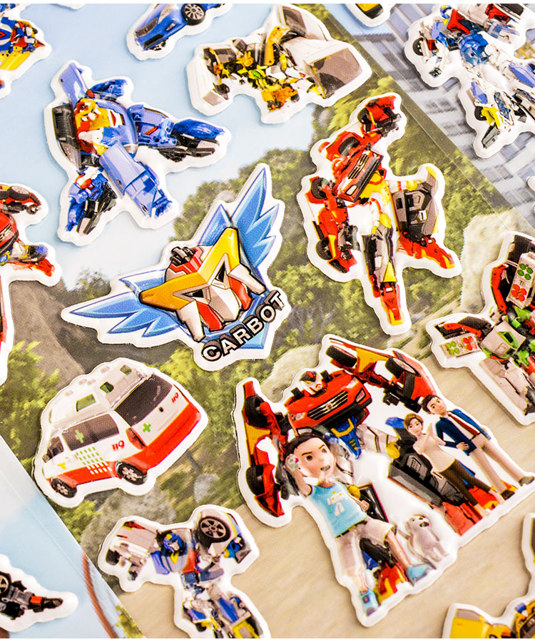 咖宝车神贴纸 贴纸儿童咖宝车神变形汽车卡通泡棉贴幼儿园立体3d宝宝