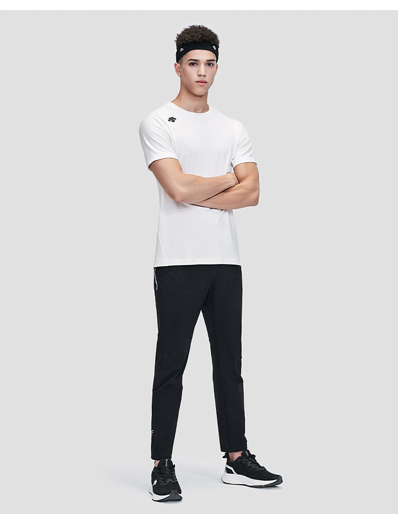 descente迪桑特跑步男子针织短袖t恤春款运动短td2131rts42白色wt2xl