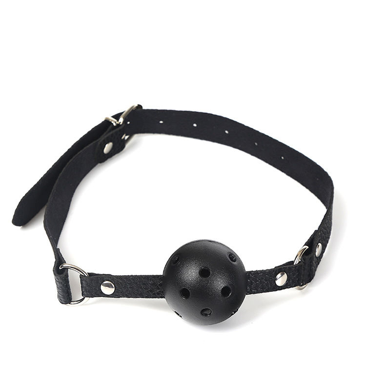 sm口塞球口枷男女口水球变态调教性工具另类玩具 情趣口球【黑色】