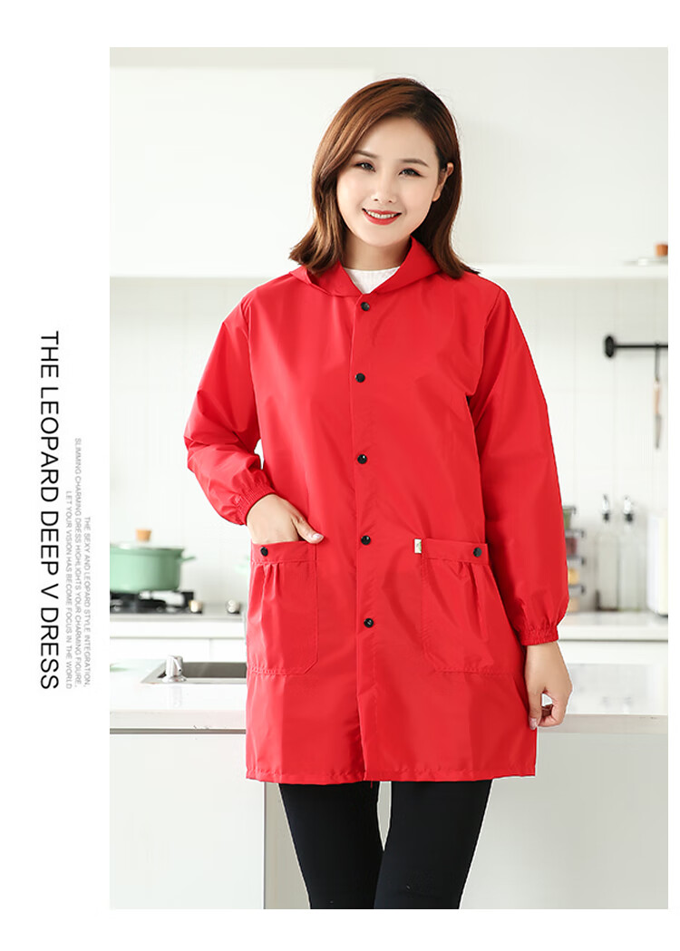 (炒菜烧饭)做饭穿的衣服护衣罩衣时尚防水女大人厨房防油工作服长袖