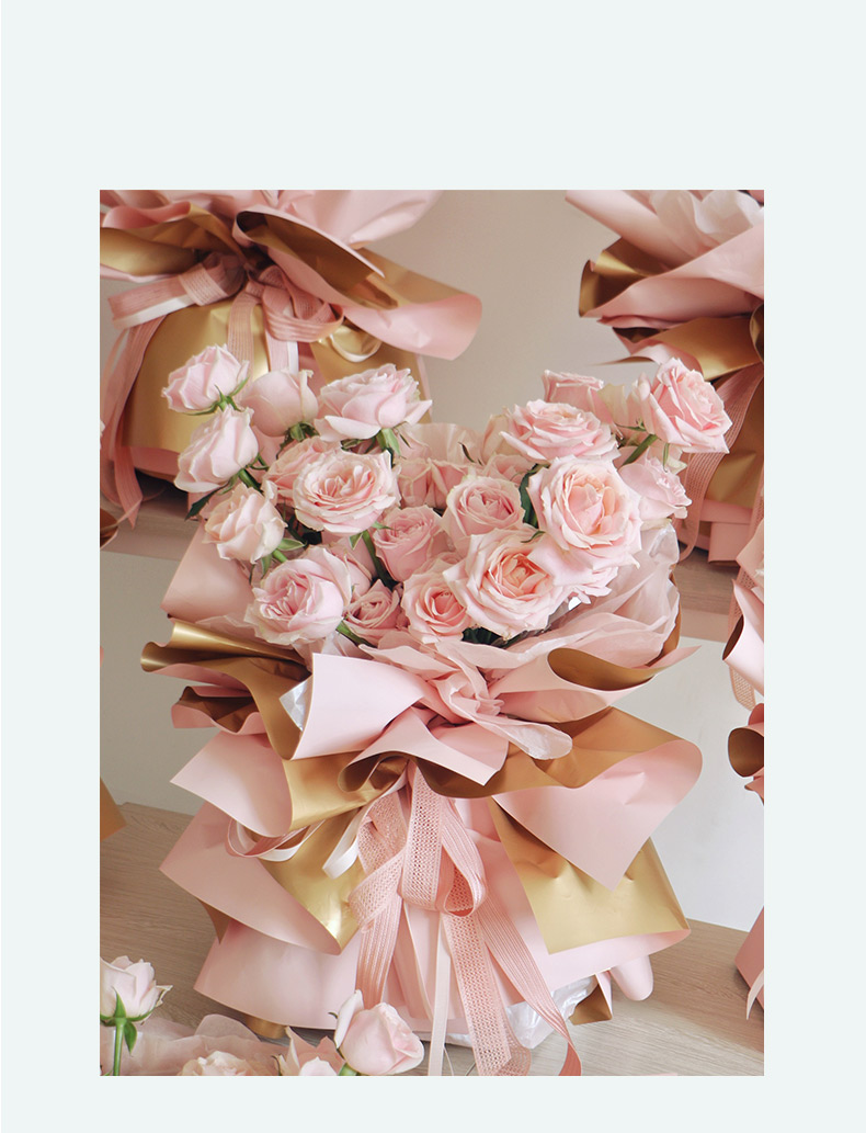 花店花艺欧雅纸花包装纸双色双面鎏金纸花艺材料玫瑰花包花纸花束包装