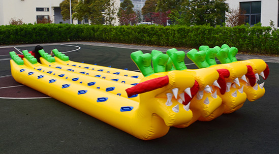 趣味运动会道具充气旱地龙舟户外团建游戏器材毛毛虫 成人版加厚6人