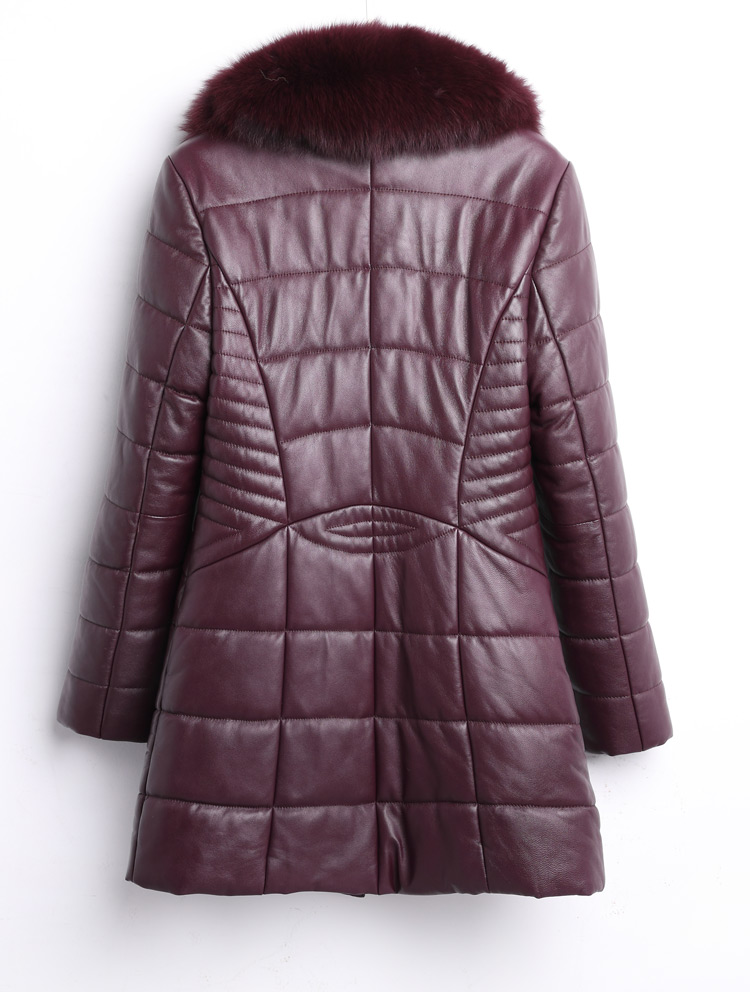 中老年羊皮大衣女士海宁真皮皮衣冬款女人服女中长款皮草狐狸领绵妈妈