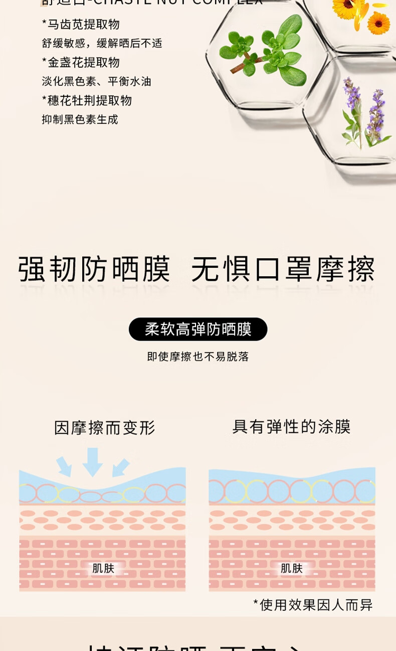 悠宜（UNNY CLUB）防晒霜美白持玖防晒乳面部抵御紫外线清爽不油腻spf50隔离军训 水润款50ml【适宜混油、中性肌】