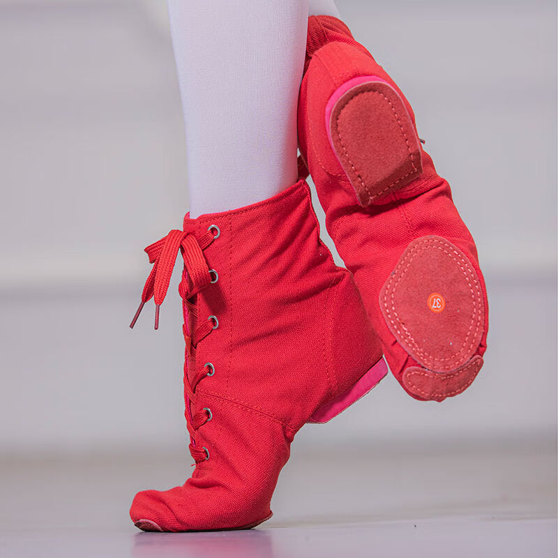 放心购新品芭蕾舞鞋高帮爵士靴现代舞蹈鞋成人软底鞋儿童形体练功鞋