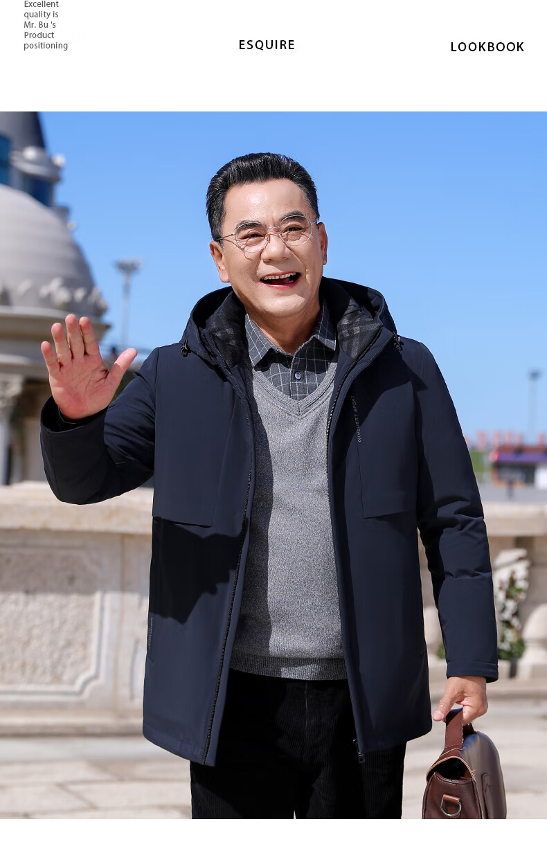 中老年人羽绒服男冬季新款爸爸装加厚保暖外套4050岁中年男士冬装上衣