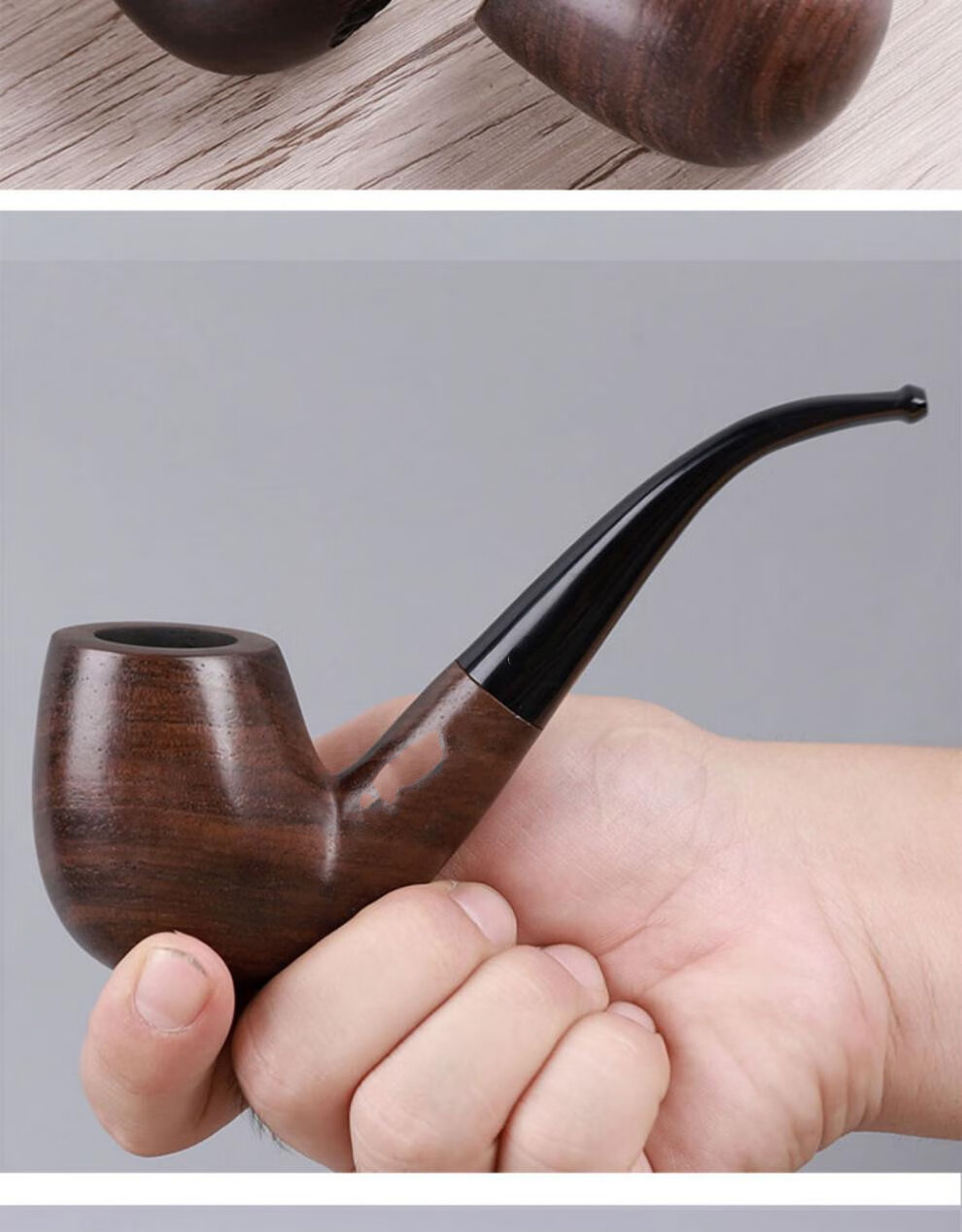 烟锅 旱烟斗 男士过滤烟斗老式实木烟锅手工旱烟斗烟袋锅锅子烟丝专用