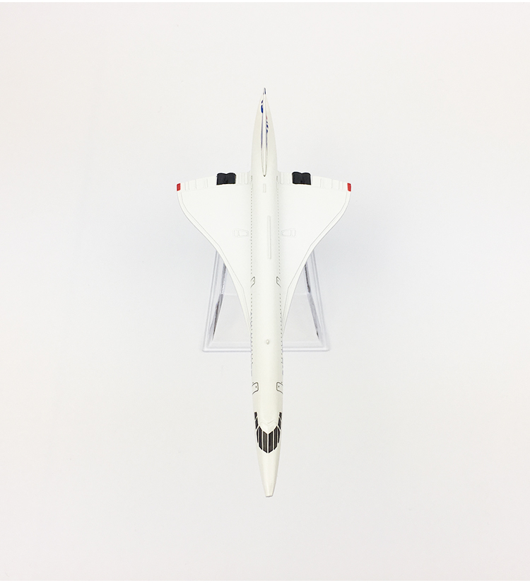 协和客机模型(带轮子) 16cm音速法国协和式仿真客机模型属英国航空