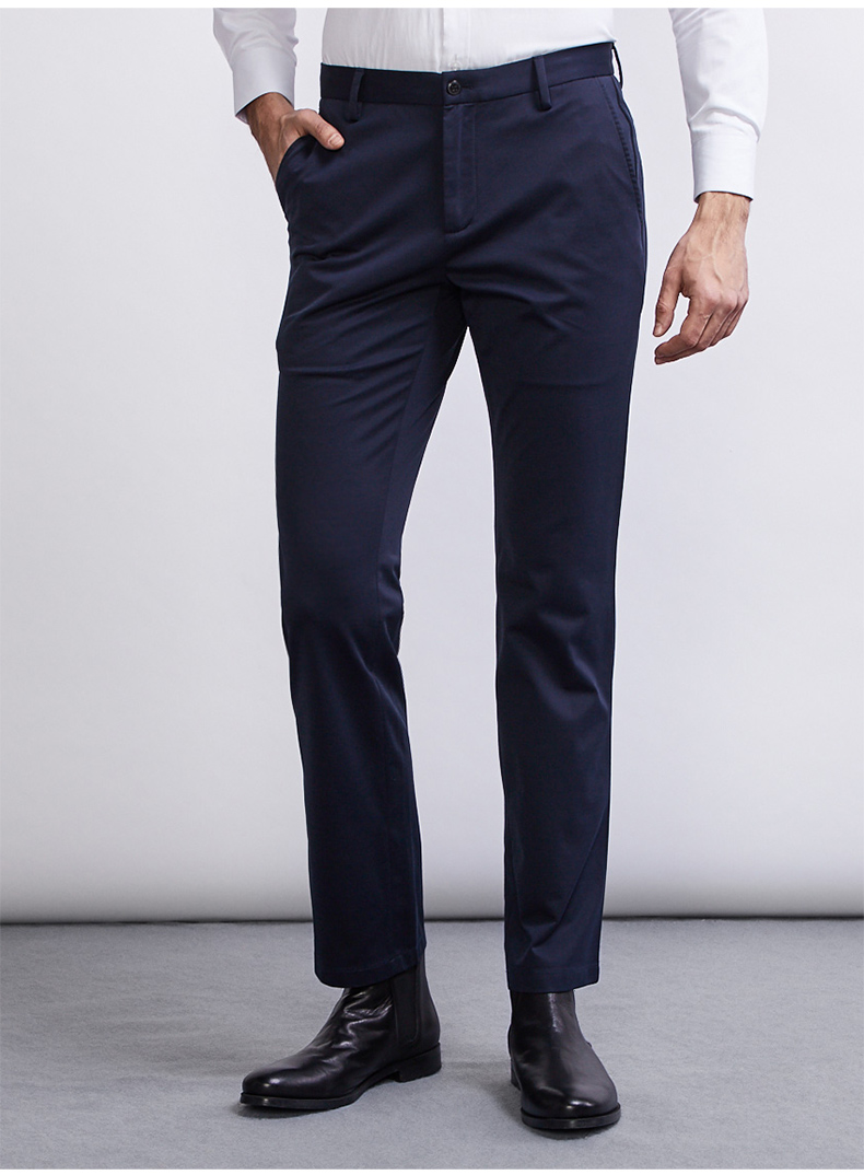 金利来奥特莱斯男装裤子秋冬季棉质混纺光泽亮丽修身合体商务男士休闲