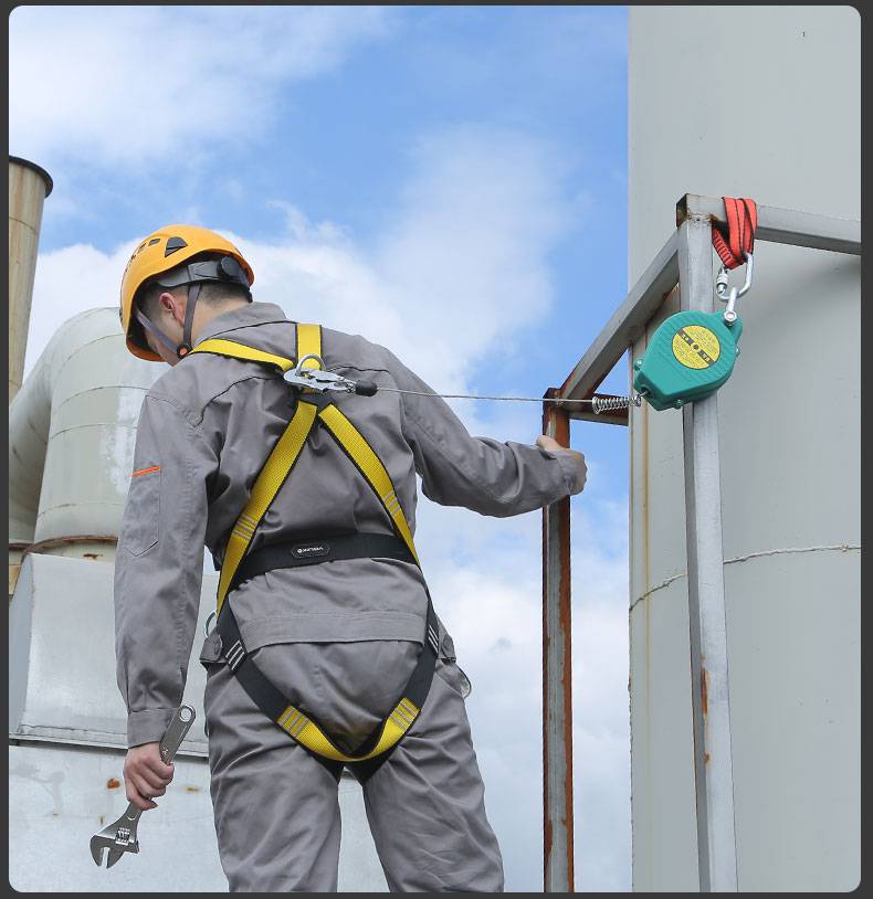 欣达高空作业安全带速差自控防坠止坠器自动锁绳器伸缩保险带工具缓冲