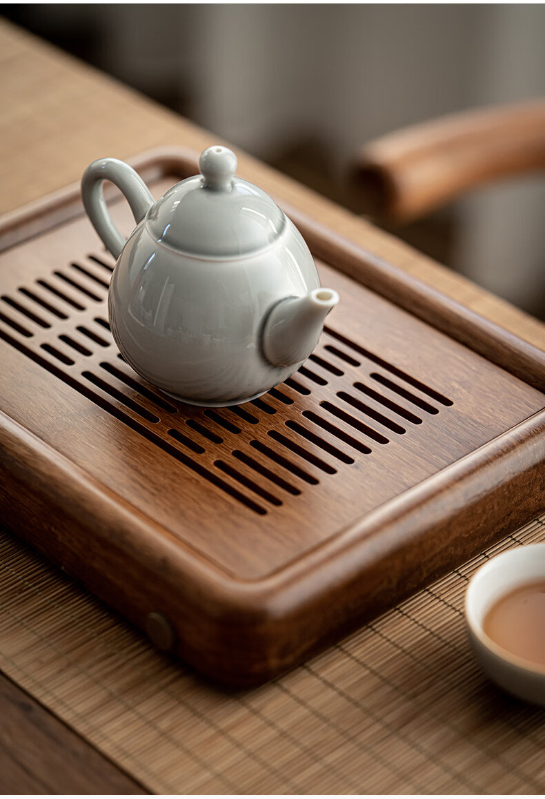 景欣日式冰灰釉茶壶陶瓷水滴壶功夫茶壶简约小单壶办公家用泡茶壶