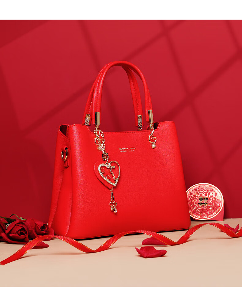 啄木鸟(tucano)轻奢大牌红色新娘结婚小包包新款手提包女婚礼女包大