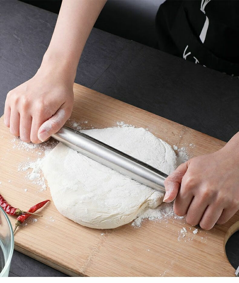 304不锈钢擀面杖 家用厨房烘焙工具面粉棍擀面棍擀饺子皮擀面棒 中号