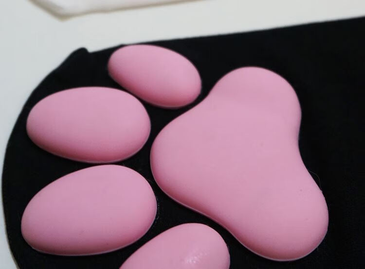 猫爪丝袜猫爪丝袜可爱袜子猫脚印肉垫猫爪袜过膝白丝黑丝漫展 黑底粉