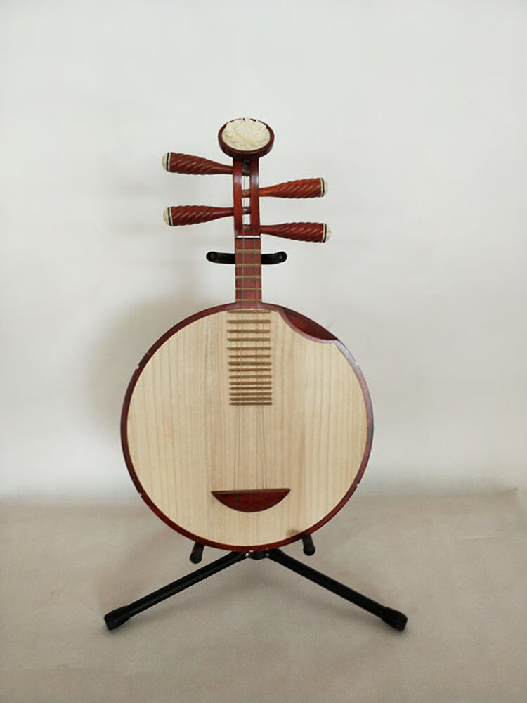 舒弗月琴 民族月琴 花梨月琴月琴西皮二黄京剧月琴乐器 盖板月琴( 琴