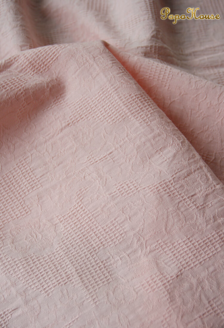 浮雕提花面料popohouse浮雕刺绣暗纹纯色提花布料汉服连衣裙服装面料