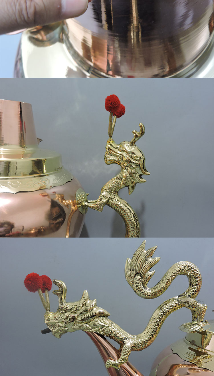 居富德莲子粥龙嘴大铜壶莲子粥铜壶茶汤铜壶龙头壶纯铜加厚电可定做