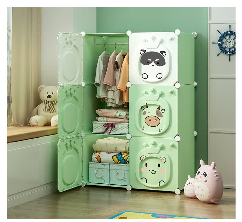 宝宝婴儿衣物收纳柜小孩简易儿童衣橱小整理柜塑料储物柜多层衣服大
