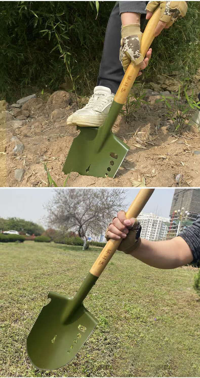 宅趣zaiqu适用于工兵铲车载多功能军工铲德国户外锰钢军工铲小铁锹