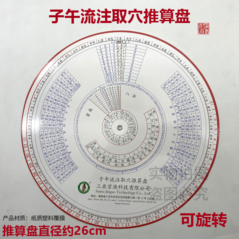 子午流注取穴推算盘灵龟八法中医针灸针开穴查询盘