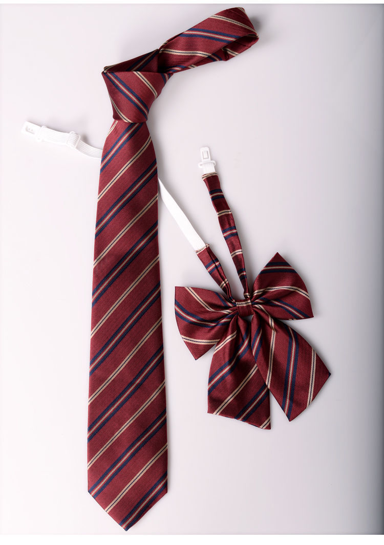 现货秒发红领结领带院校供配饰百搭帅气日系校服领结ins潮条纹男女