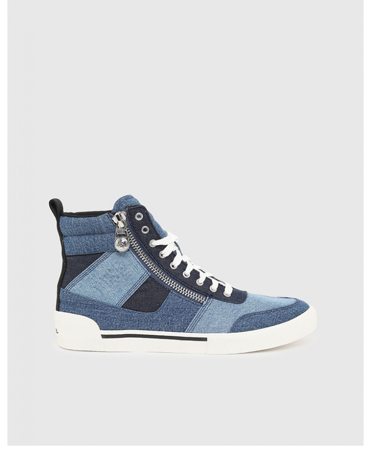 diesel迪赛男士高帮牛仔拼接拉链休闲板鞋y02585p1730t606741