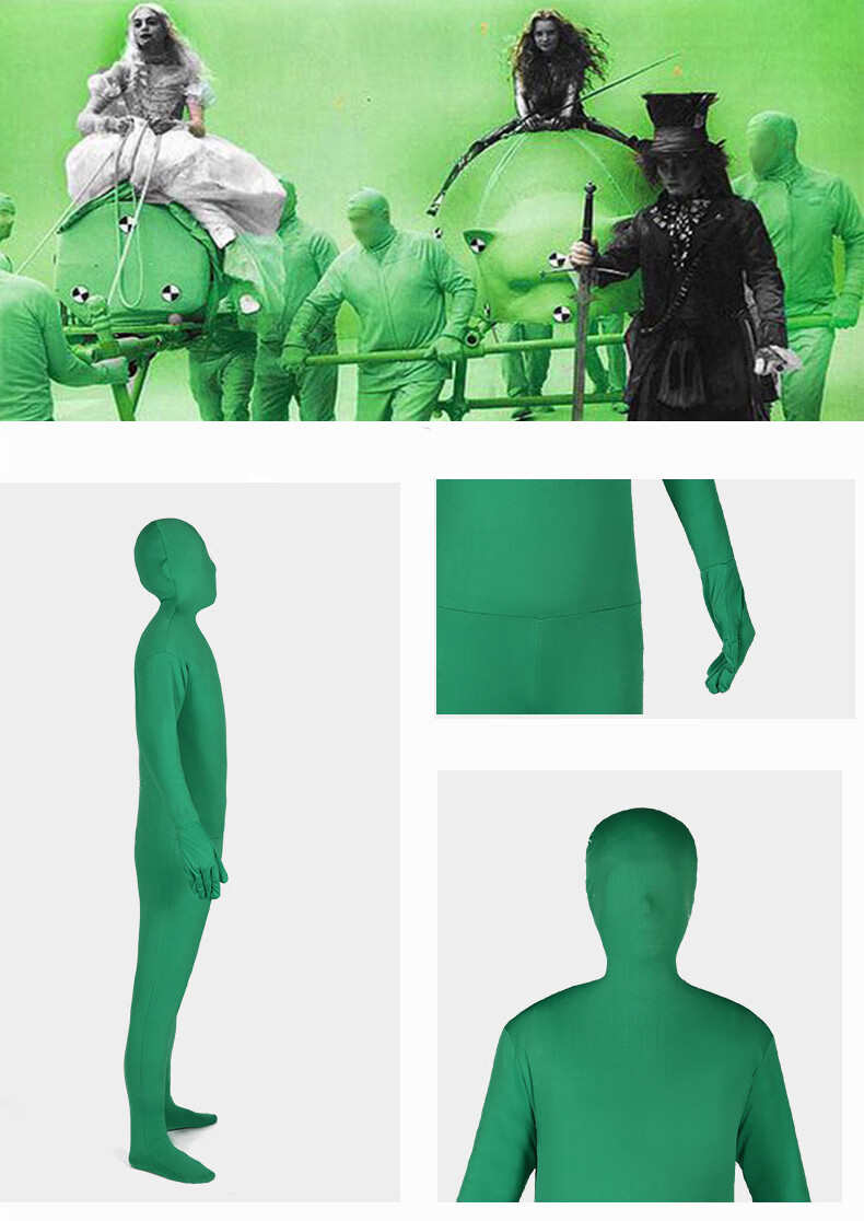 电影视频制作抠像衣量子隐身衣透明隐形定制绿色抠像衣服大号175185cm