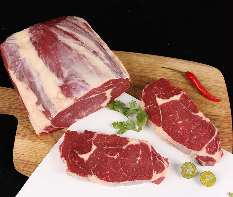 原切牛排西冷整条新鲜牛排肉20片黑椒减脂眼肉牛扒套餐 力厨 1000克