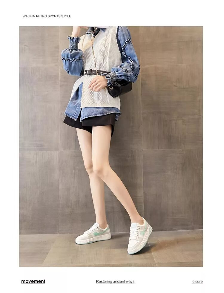 kft脚王kft脚王女鞋2022新款小白鞋秋季新款皮面透气学生平底休闲板鞋