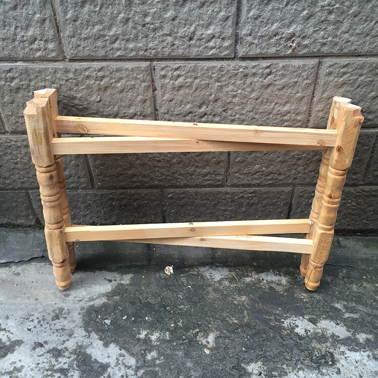 桌子腿支架实木大圆桌方桌餐桌脚架杂木便捷折叠桌架简易木质台脚定制