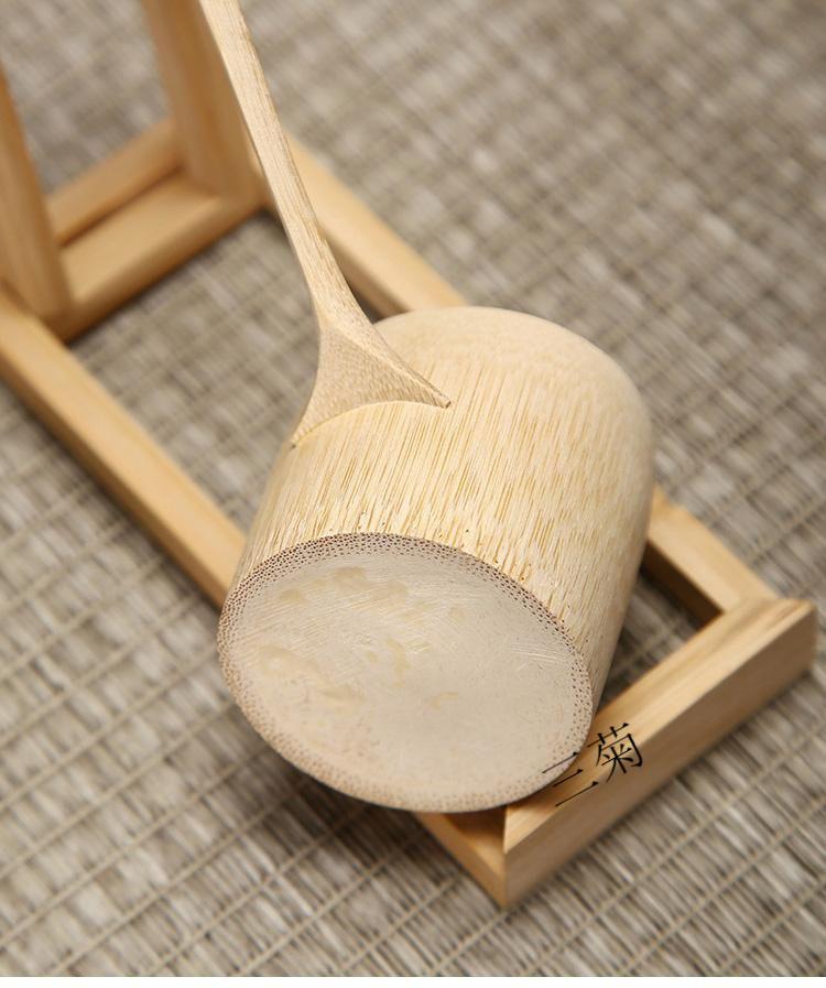 日式舀水勺长柄分茶勺竹制茶勺竹水瓢水勺竹茶具配件茶道零配煮茶 竹