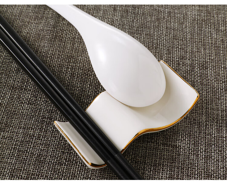 公筷架陶瓷筷子架骨瓷筷架酒店会所定制logo放公筷筷架支架勺托三用