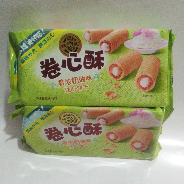 12袋x105g徐福记卷心酥奶油味草莓味注心蛋卷饼干休闲零食 清新草莓味