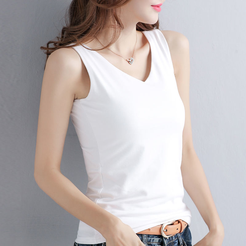 婍妡吊带打底背心女纯棉无袖雏菊背心女外穿性感宽松韩版休闲百搭圆领