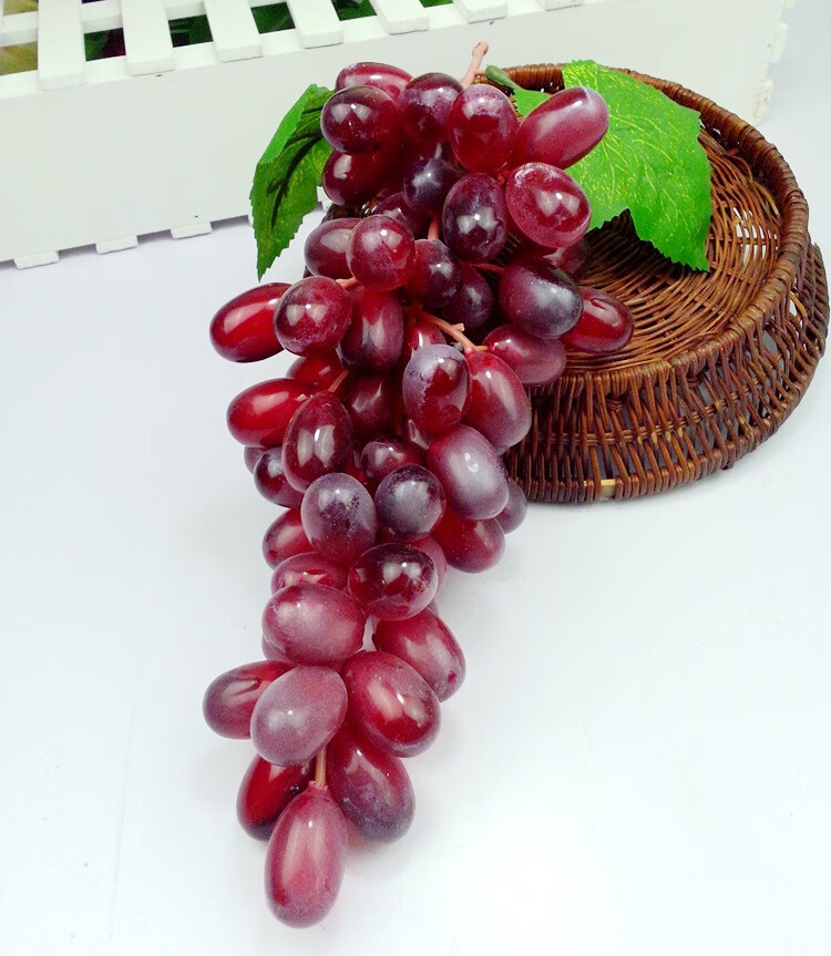 鲜花速递 花材配件 紫欣悦 仿真假葡萄串塑胶花提子假水果模型道具