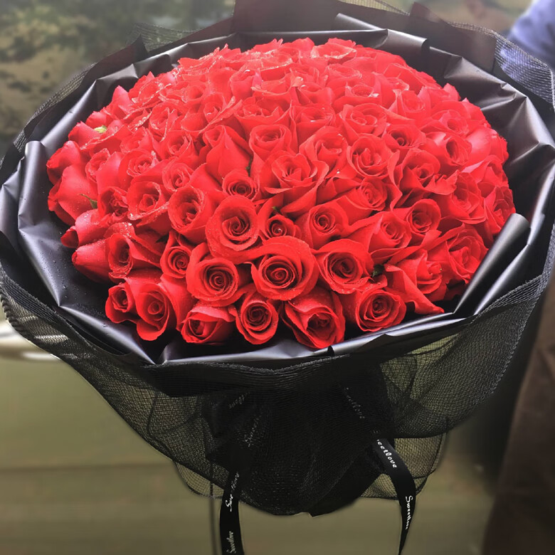 情人节礼物鲜花 同城配送99朵红玫瑰花束生日纪念日礼物送女友老婆