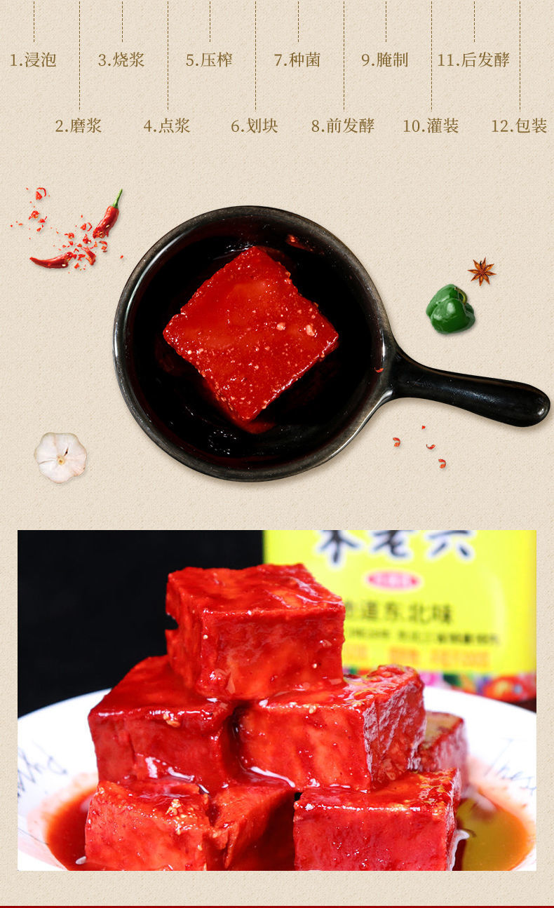朱老六红腐乳 300g/瓶 东北特产朱老六红腐乳红方大块腐乳豆腐手工臭