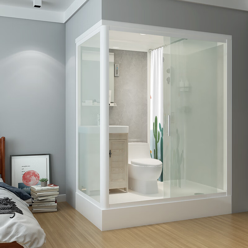 卓娇卫浴淋浴房整体 一体式卫生间家用洗澡房玻璃隔断集成卫浴农村